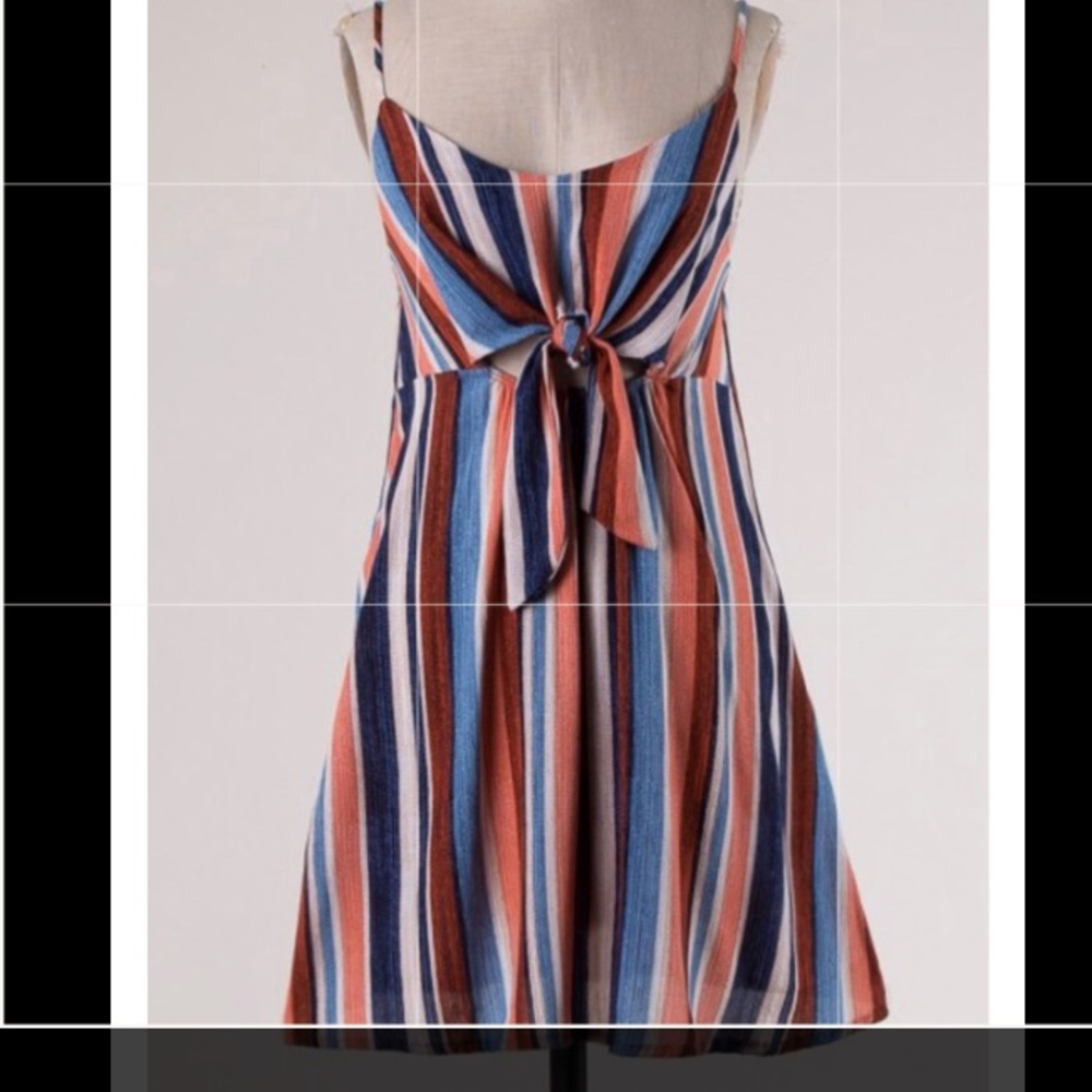Sphaghetti strap stripped dress size small